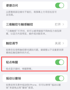 龙州苹果授权维修站分享iPhone轻点无法唤醒怎么办 