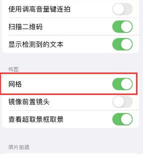 龙州苹果手机维修网点分享iPhone如何开启九宫格构图功能 